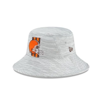 Brown Cleveland Browns Hat - New Era NFL Official NFL Training Stretch Bucket Hat USA5246807